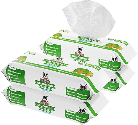 Pogi’s Dog Grooming Wipes – Sensitive Skin, Hydrating & Fragrance-Free (100 Ct)