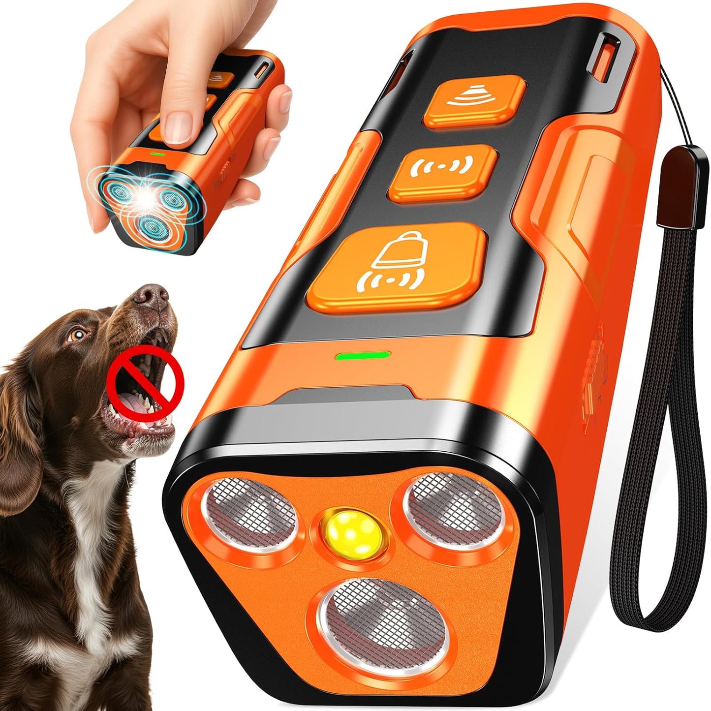Ultrasonic Dog Bark Control Device – 3X Power, 6 Training Modes, 23FT Range, Safe & Humane, Rechargeable