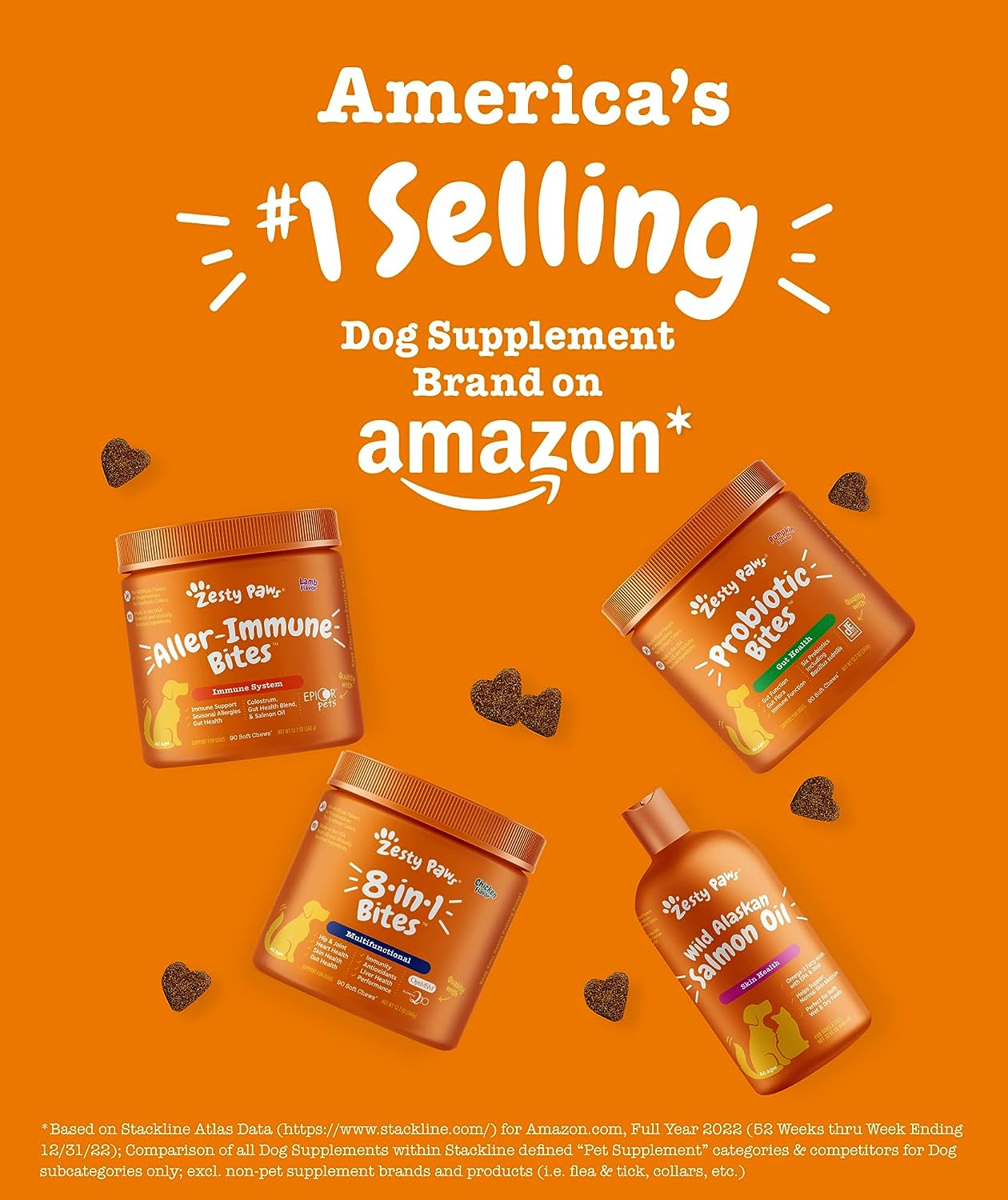 Zesty Paws Hip & Joint Supplement for Dogs – Glucosamine, Chondroitin, MSM & Vitamins, Bacon Flavor, 90 Chews